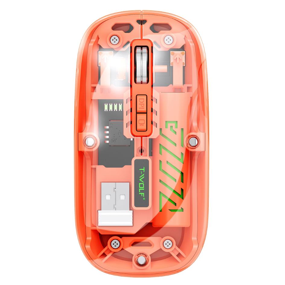 T-WOLF X11 2.4GH+ BT Transparent Mouse