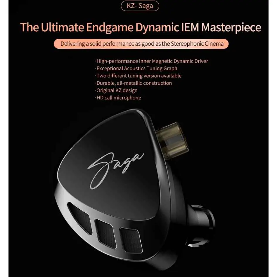 KZ 3.5mm Earphones With Mic KZ-Saga-2.webp