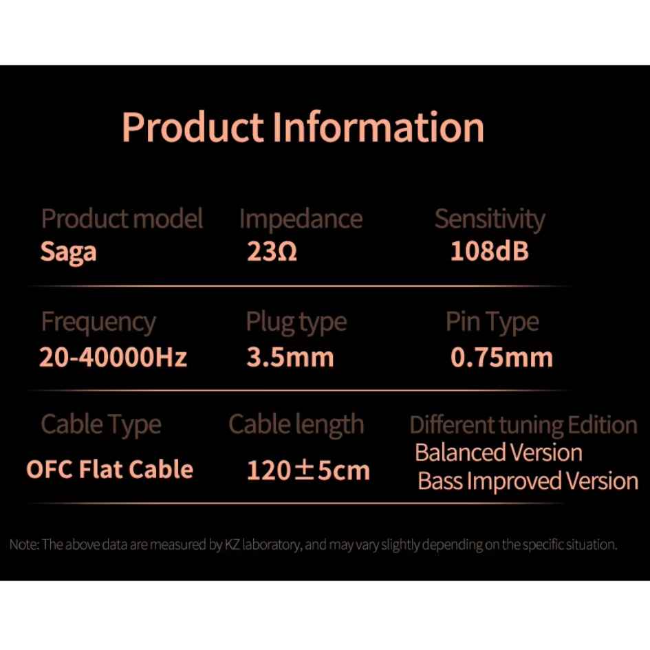 KZ 3.5mm Earphones With Mic KZ-Saga