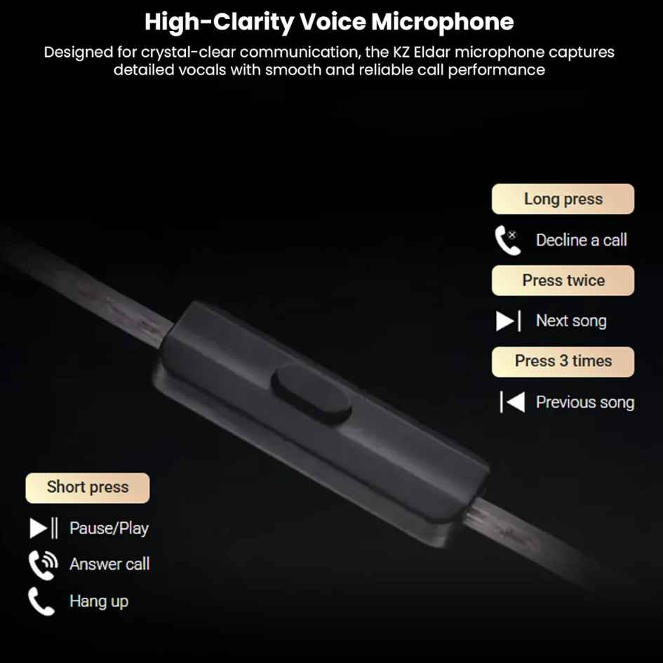 KZ ACoustics 3.5mm Earphones With Mic Eldar