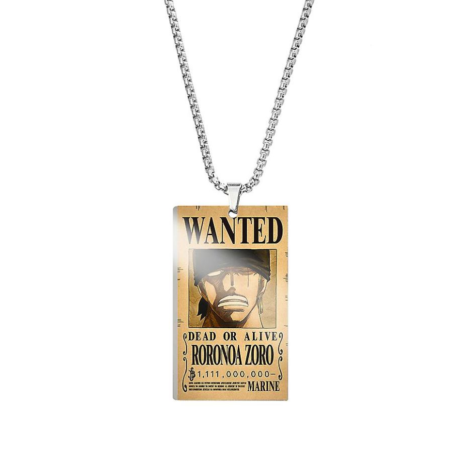 Roronoa Zoro Wanted Metal Necklace
