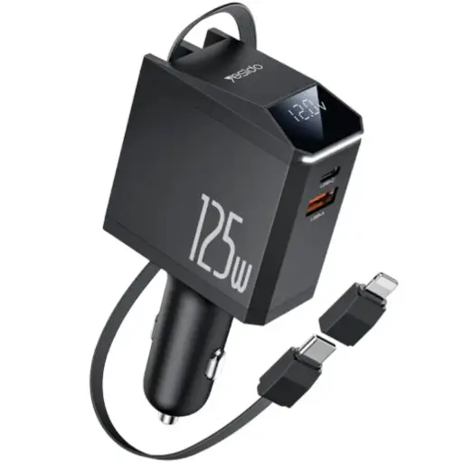 [Y71] Yesido 125W 4in1 Super Fast Car Charger Y71