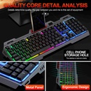 T-Wolf TF600 Backlit RGB Mouse and Keyboard With Phone Holder