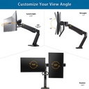 NB NB32 Dual Monitor Desk Stand With Hand Lever (Fits Most 24-32 Inches)