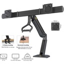 NB NB32 Dual Monitor Desk Stand With Hand Lever (Fits Most 24-32 Inches)