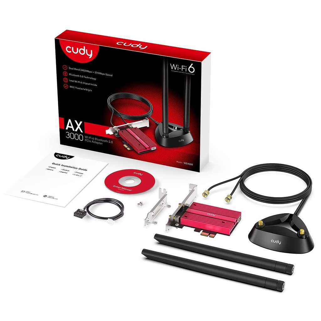 Cudy WE4000 PCIe Adapter AX3000 Wi-Fi 6 Bluetooth 5.0