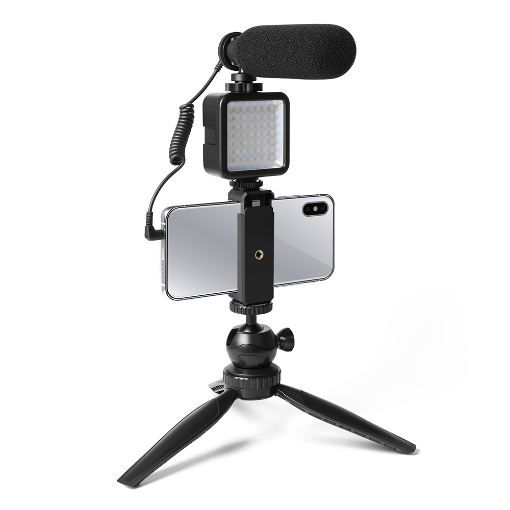 Maono Vlog Microphone With Tripod And Led Light AU-CM11PL