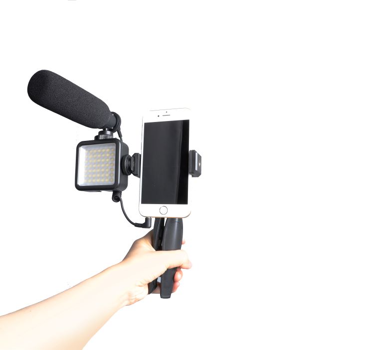 Maono Vlog Microphone With Tripod And Led Light AU-CM11PL