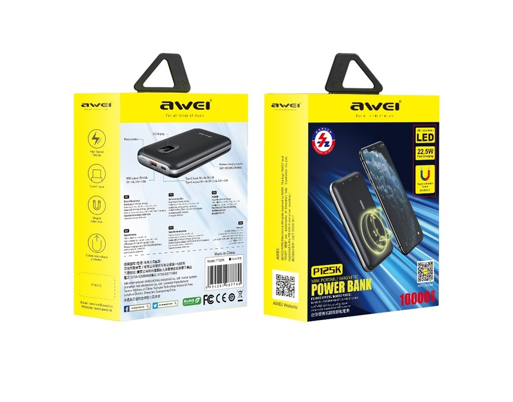 Awei Powerbank P125K 10000mAh with Wireless Charging
