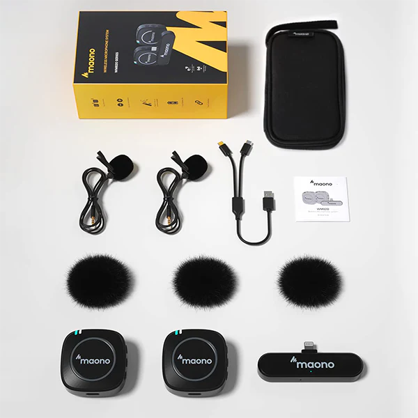 Maono Wireless Microphone System WM820B2 Lightning Connection
