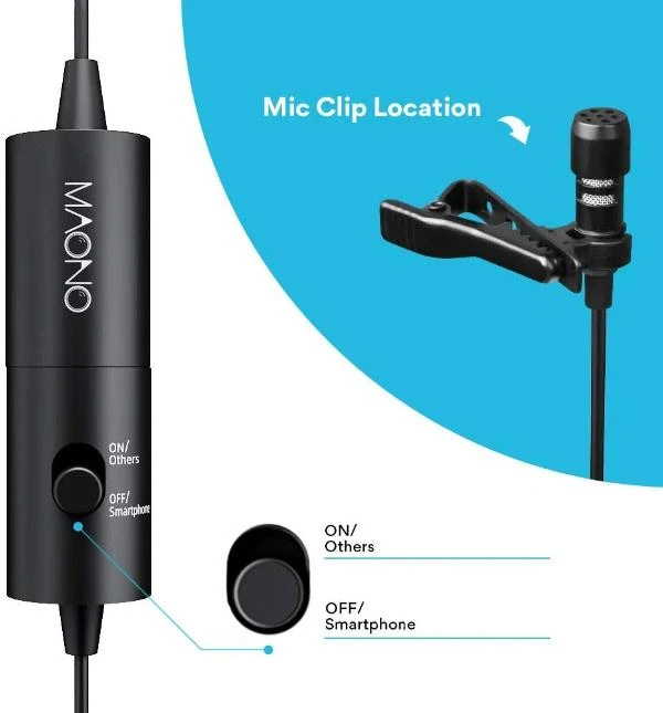 Maono Electret Condenser Lavalier Microphone AU-100