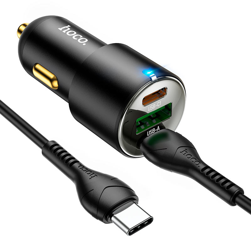 Hoco NZ6 PD45W 3-port Car Charger (Type-C to Type-C)