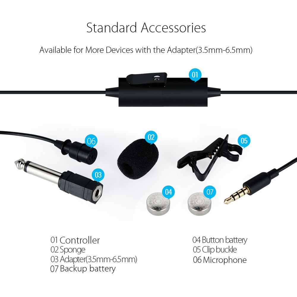 Maono Electret Condenser Lavalier Microphone AU-100