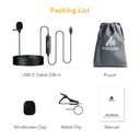 Maono Usb-C Omnidirectional Lavalier Microphone AU-100TC