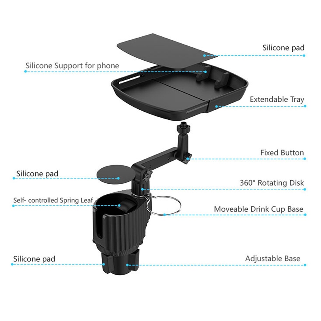 Car Cup Holder With Food Tray