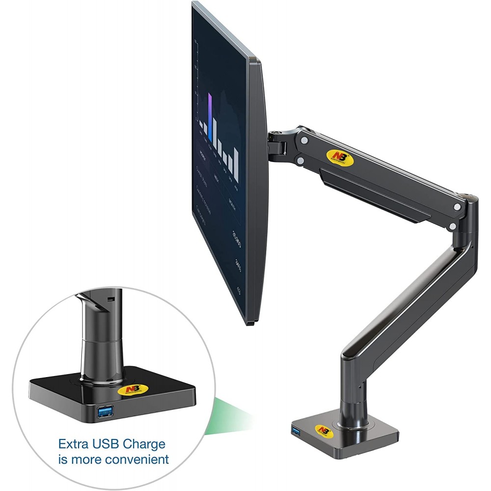 NORTH BAYOU NB G40 MONITOR ARM FULL MOTION SWIVEL MONITOR MOUNT WITH GAS SPRING FOR 22''-40'' MONITORS