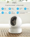 EZVIZ TY1 3MP Full HD 1080P WiFi IP Surveillance Camera 360 Degrees Rotating Smart Night Vision