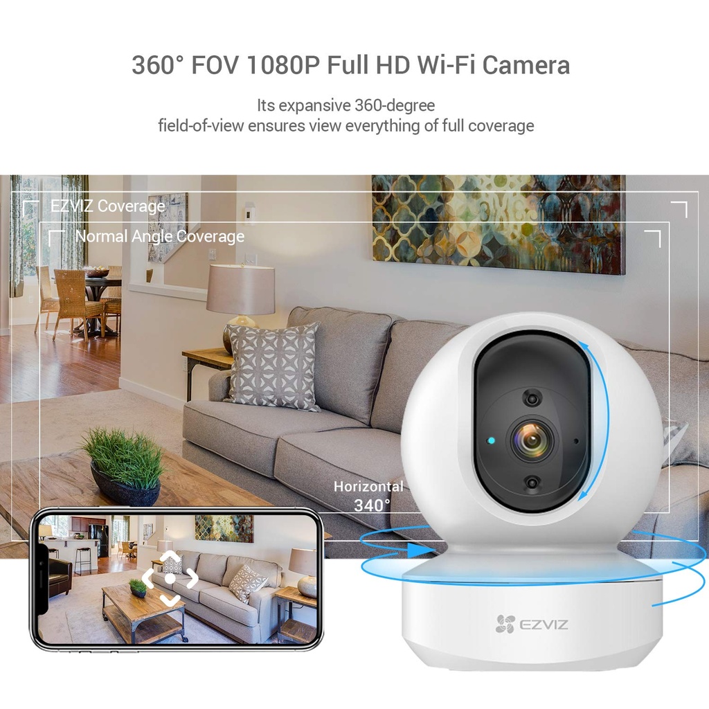 EZVIZ TY1 3MP Full HD 1080P WiFi IP Surveillance Camera 360 Degrees Rotating Smart Night Vision
