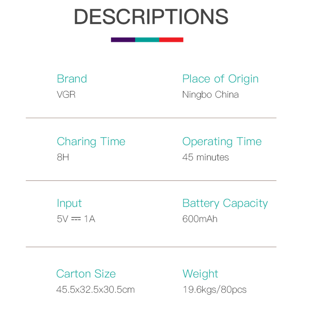 VGR Professional Men's Shaver V-390