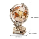 Robotime ROKR Curious Discovery Luminous Globe Wooden Puzzle 180pcs ST003