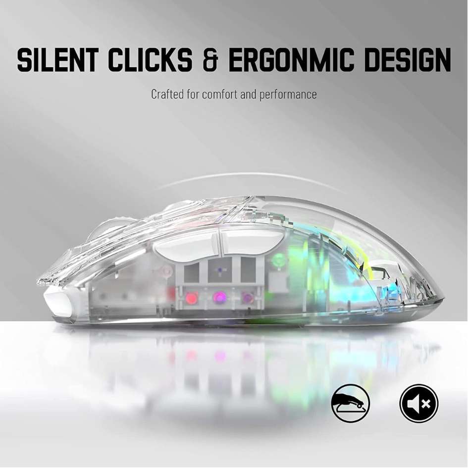 Attack Shark RGB Semi-Transparent Mouse Wired+2.4G+BT Connection X2