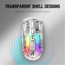 Attack Shark RGB Semi-Transparent Mouse Wired+2.4G+BT Connection X2