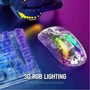 Attack Shark RGB Semi-Transparent Mouse Wired+2.4G+BT Connection X2