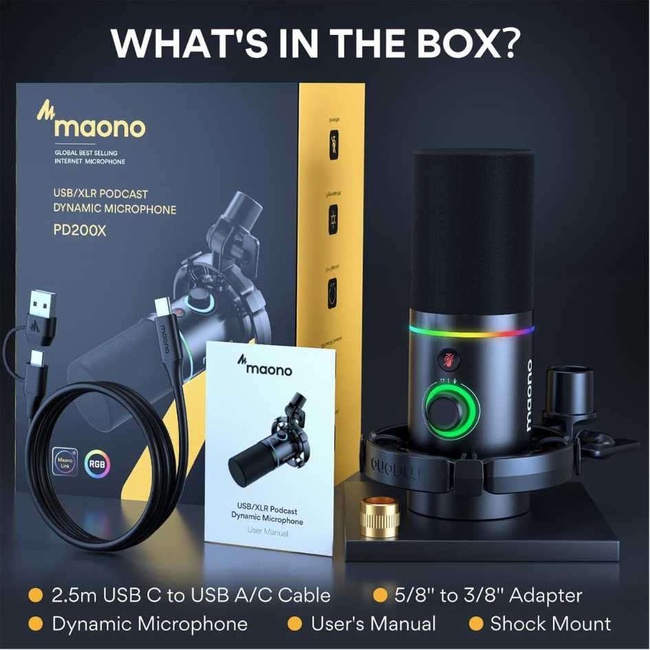 Maono PD200X USB/XLR Podcast Dynamic Microphone