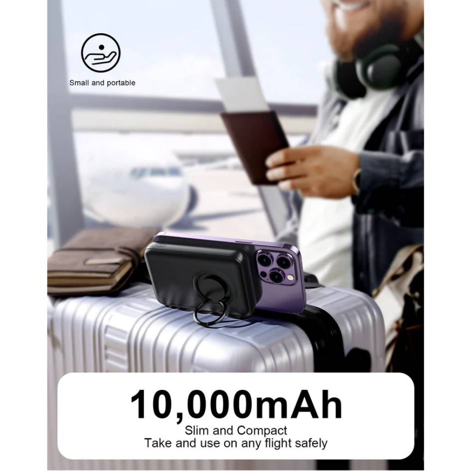 JOYROOM Magnetic Wireless Power Bank With Ring Holder 10000mAh JR-W050