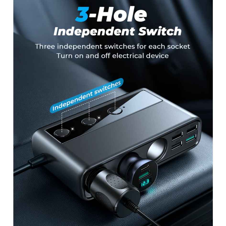 JOYROOM 154W Multi-Port Car Cigarette Lighter JR-CL06 1M