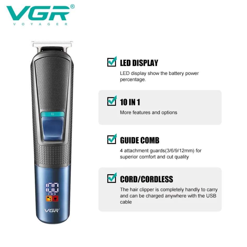 VGR V-108 Professional Grooming Kit 10 In 1