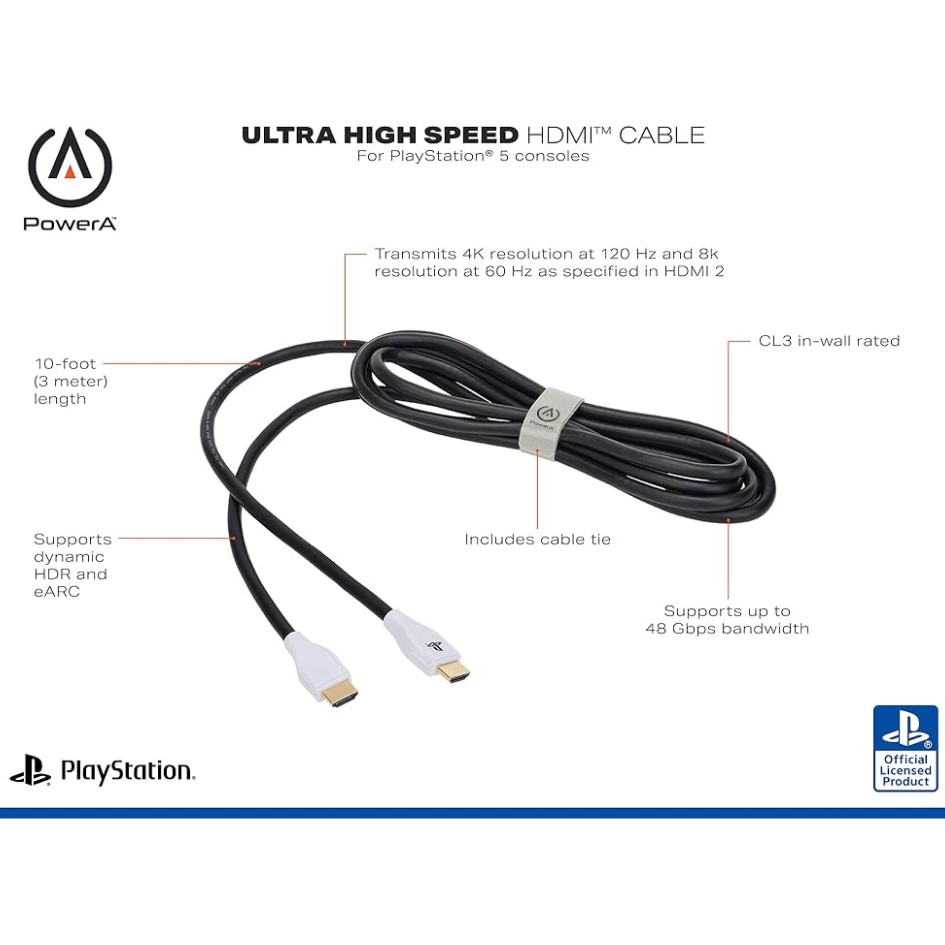 PowerA PlayStation Ultra High-Speed HDMI Cable 3M
