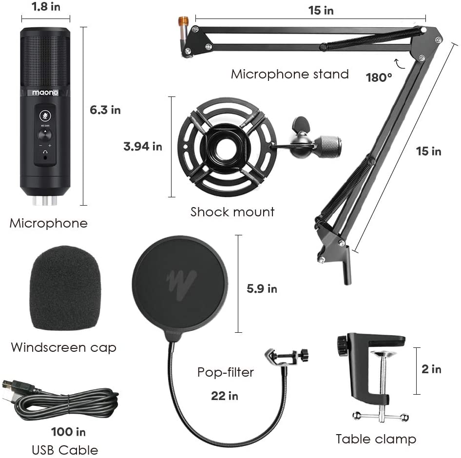 Maono Usb Podcasting Microphone Kit AU-PM422