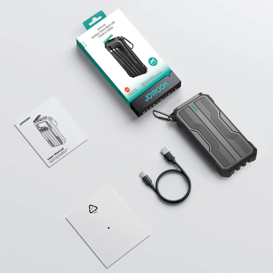 JOYROOM 10000mAh Outdoor Power Bank with 3 Built-in Cables JR-L016