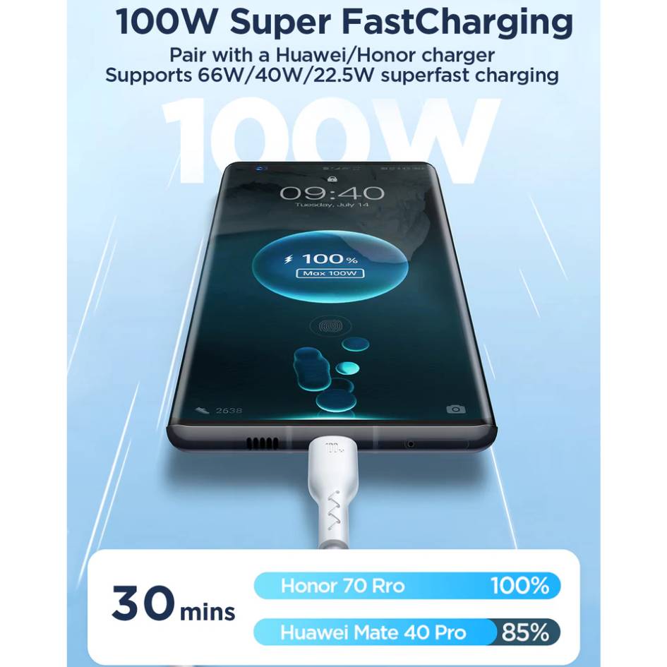JOYROOM 100W Super Fast Charging Data Cable USB-A To Type-C SA26-AC6
