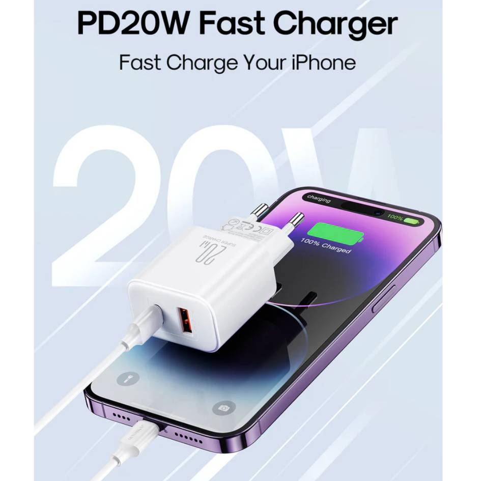 JOYROOM 20W PD+QC 3.0 Dual-Port Fast Charger JR-TCF05EU