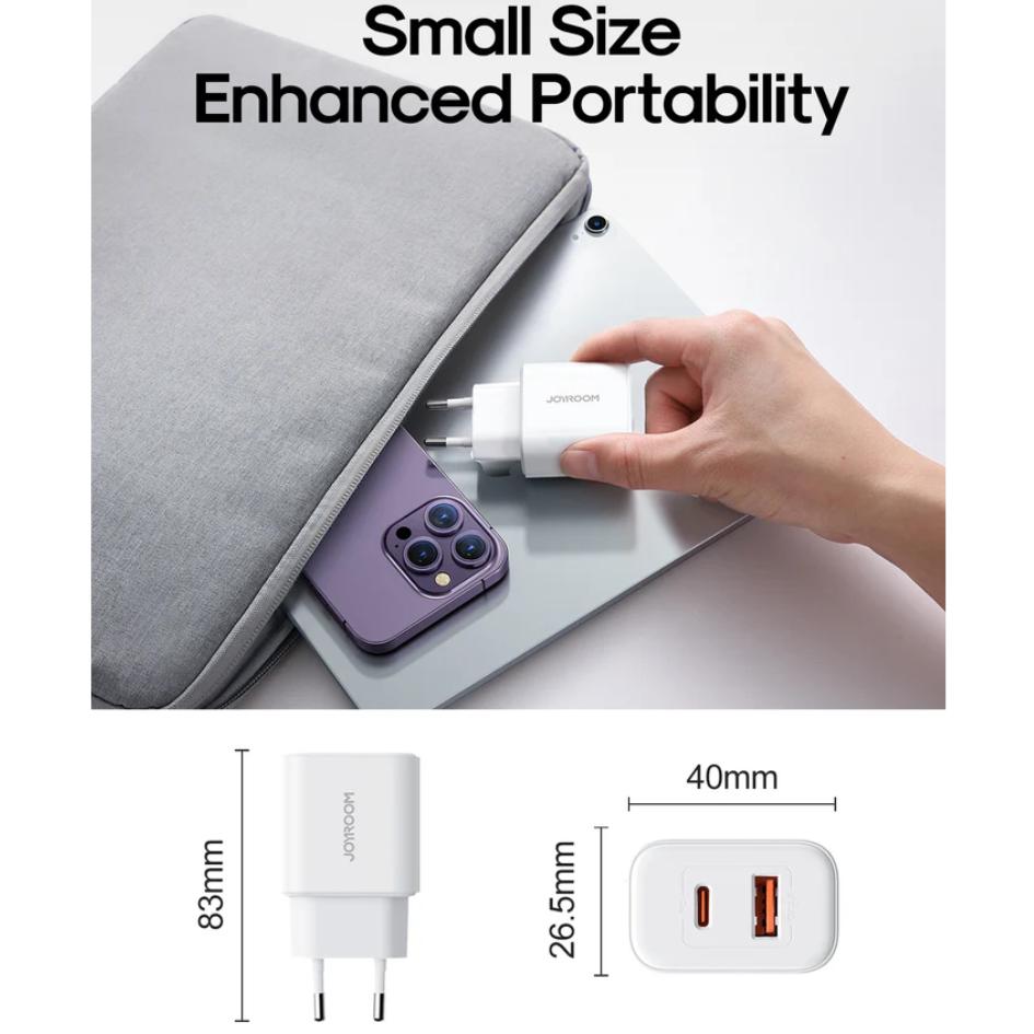 JOYROOM 20W PD+QC 3.0 Dual-Port Fast Charger JR-TCF05EU