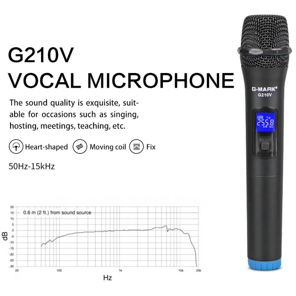 G-Mark Professional Wireless Dual Handheld Microphone G210V