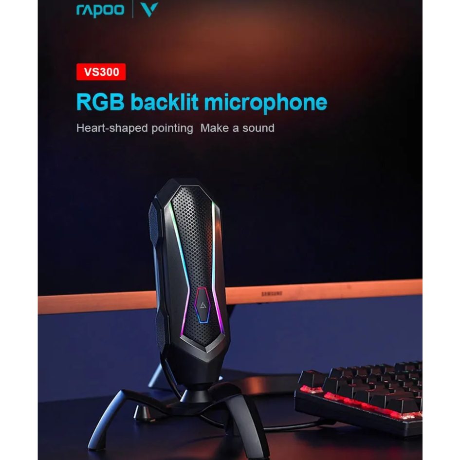 Rapoo VS300 Heart-shaped Pointing RGB Backlight Gaming Microphone