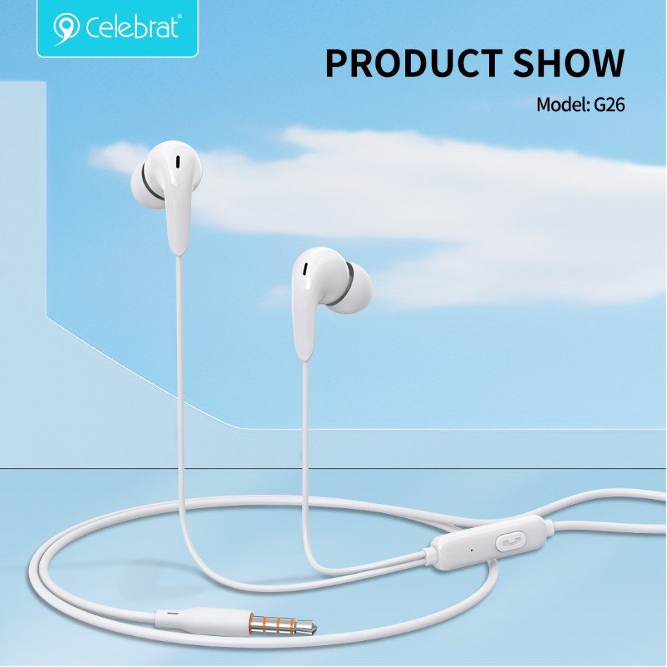 Celebrat 3.5mm Wired Stereo Earphone G26