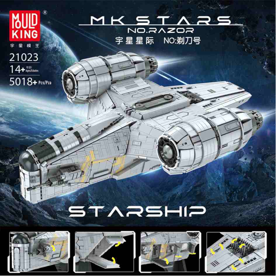 Mould King 21023 The Mandalorian Razor Crest Starship Building Blocks 5018 Pcs