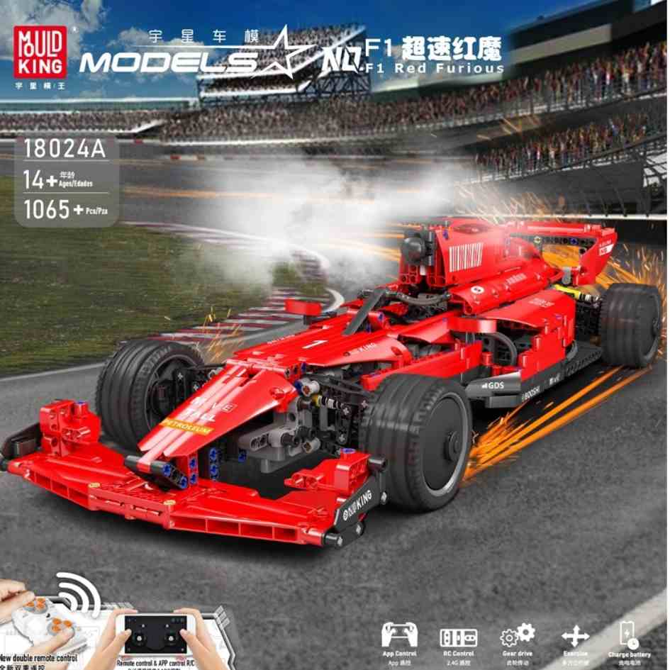 Mould king 18024A Formula One F1 Red Furious Racing Building Blocks 1065 Pcs