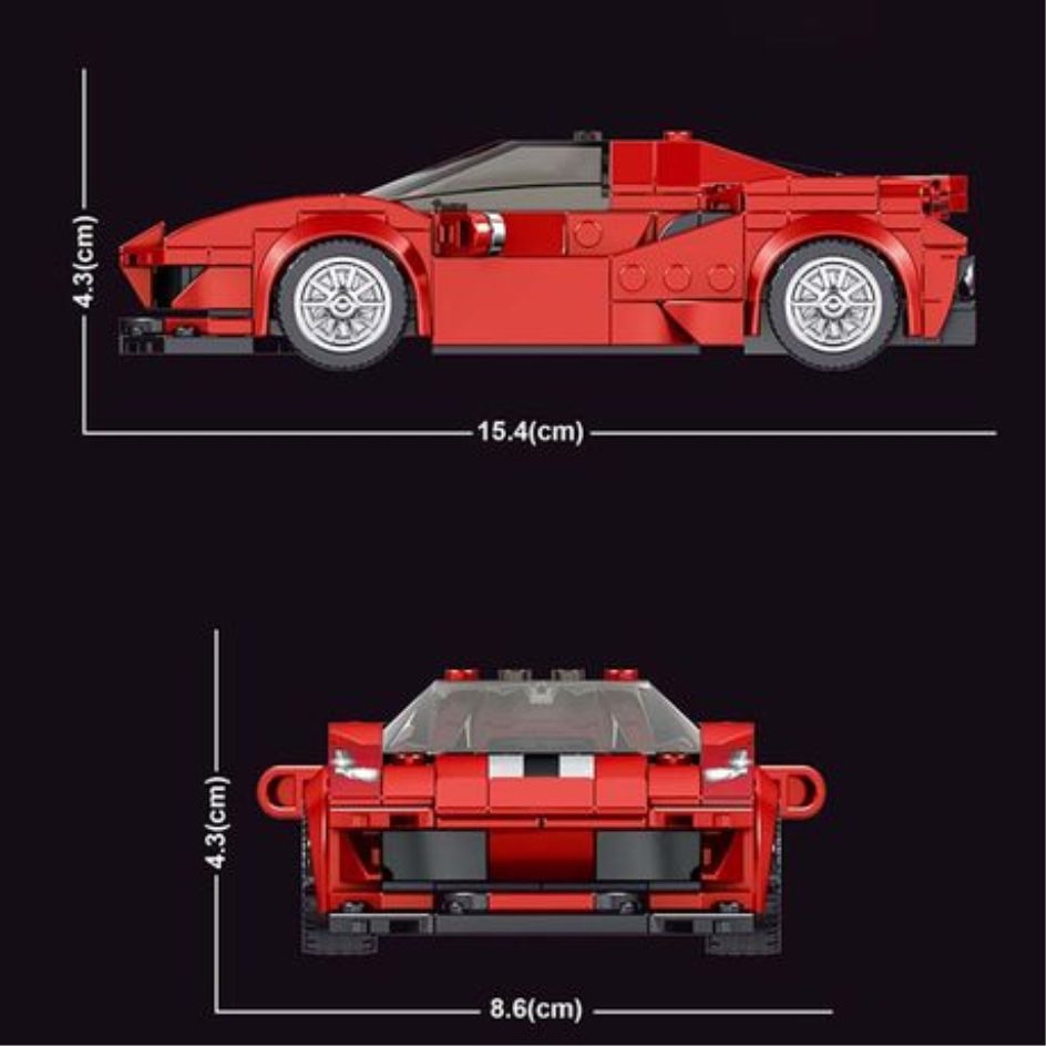 Mould King 27006 Model Car Ferrari 488 GTB Building Blocks 329 Pcs
