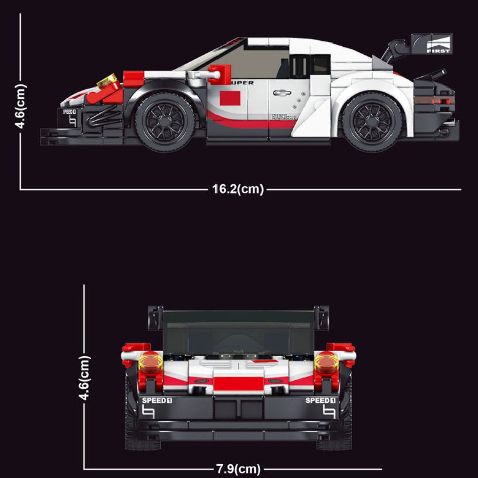 Mould King 27010 Model Car Porsche 911 Sports RSR Building Blocks 349 Pcs