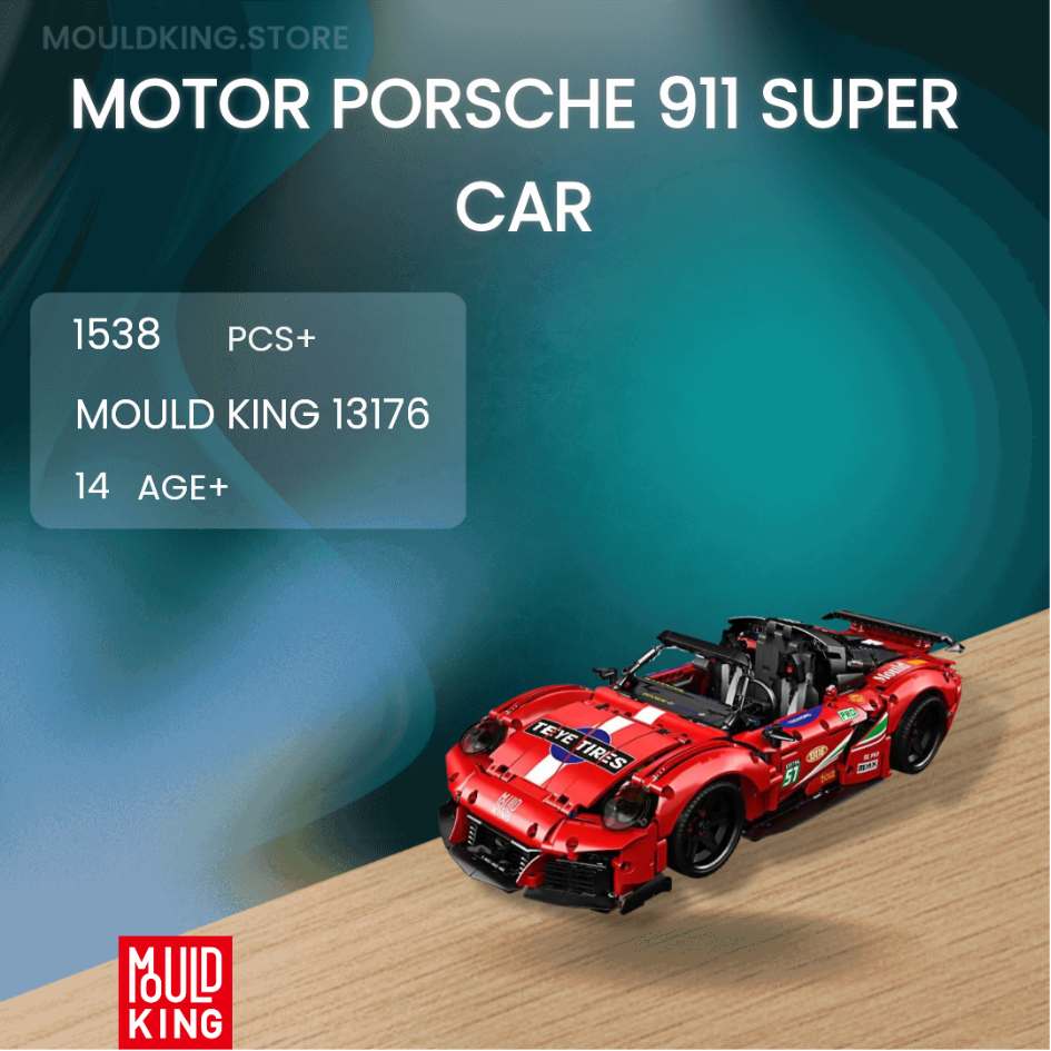 Mould King 13176 Porsche 911 Building Blocks 1538 Pcs