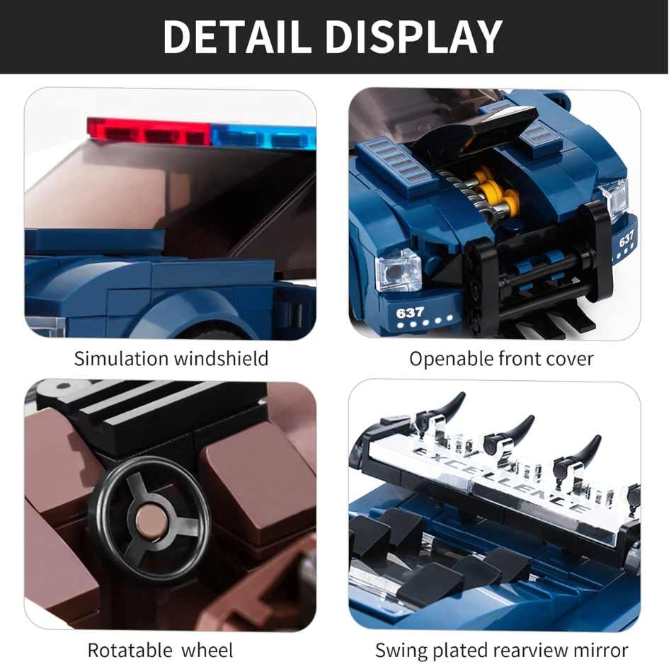 Mould King 27002 Barricade Police Car Building Blocks 356 Pcs