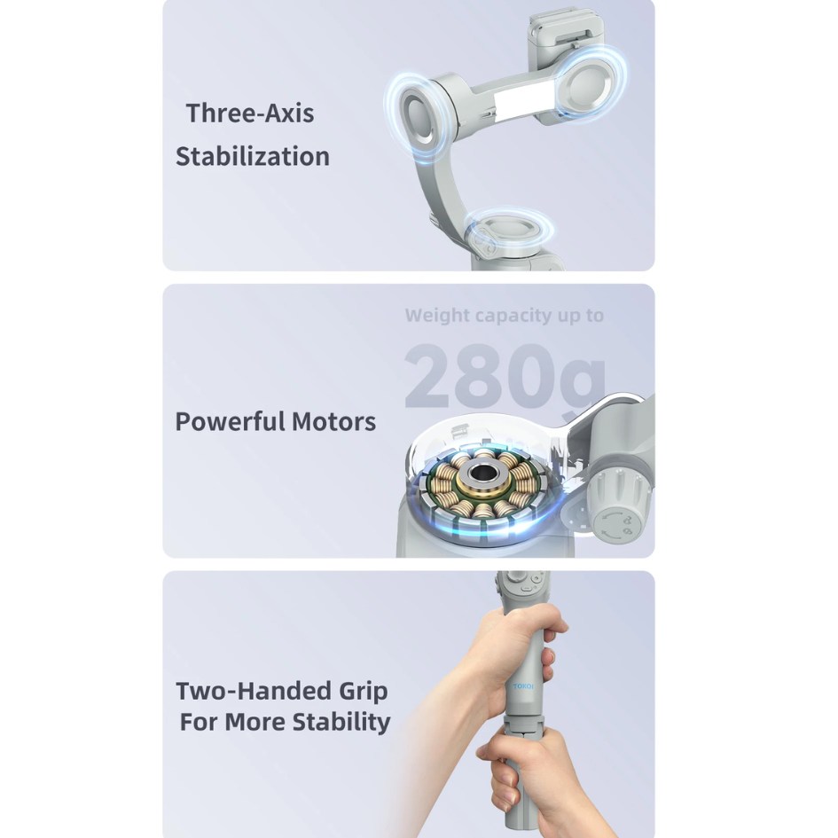 TOKQI 3-Axis Gimbal Stabilizer M01