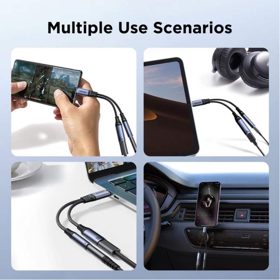 JOYROOM 60W 2 in 1 Audio Adapter USB-C To 3.5mm+C SY-C02