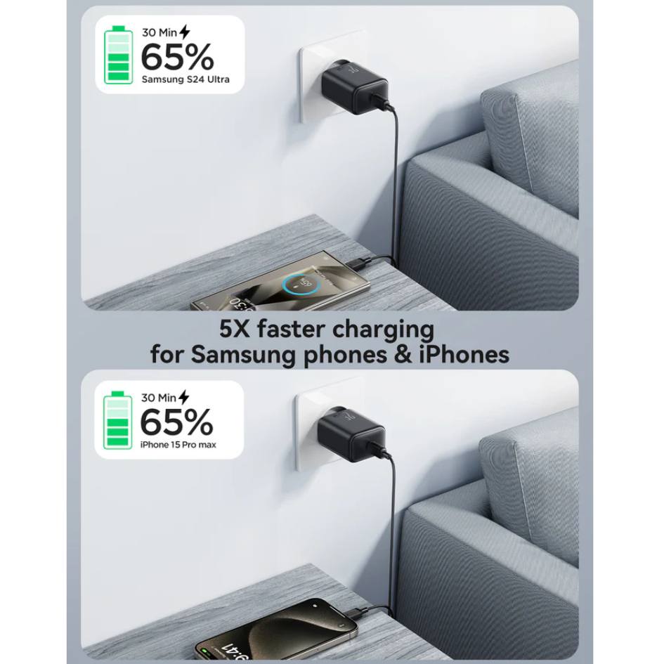 JOYROOM 25W PD Fast Charger With USB-C to USB-C JR-TCF23