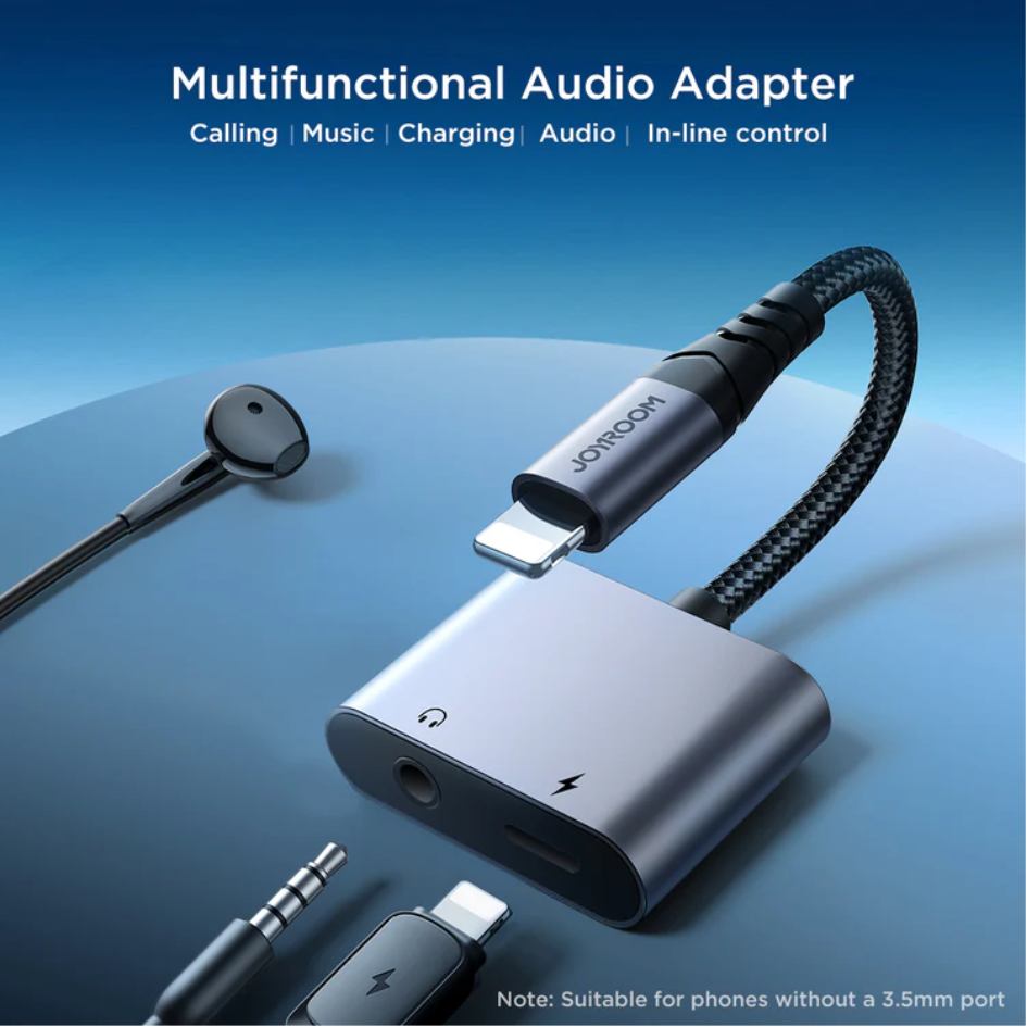 JOYROOM 2 in 1 Audio Adapter Lightning To 3.5mm+Lightning SY-L01
